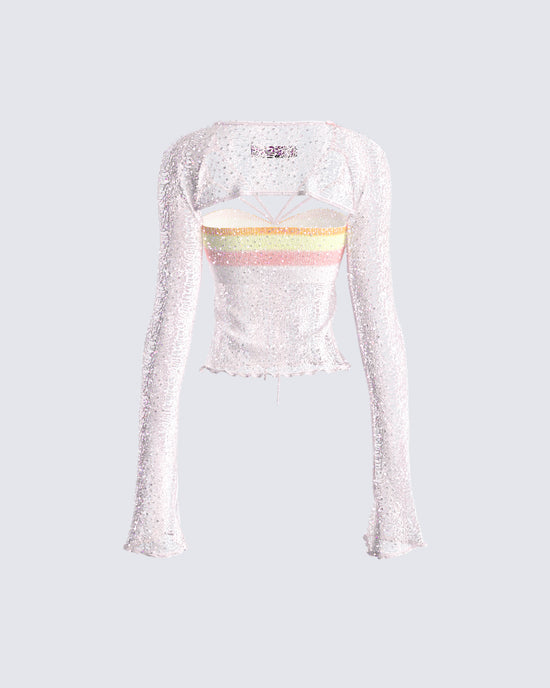Vanessa Pink Sequin Knit Top – FINESSE