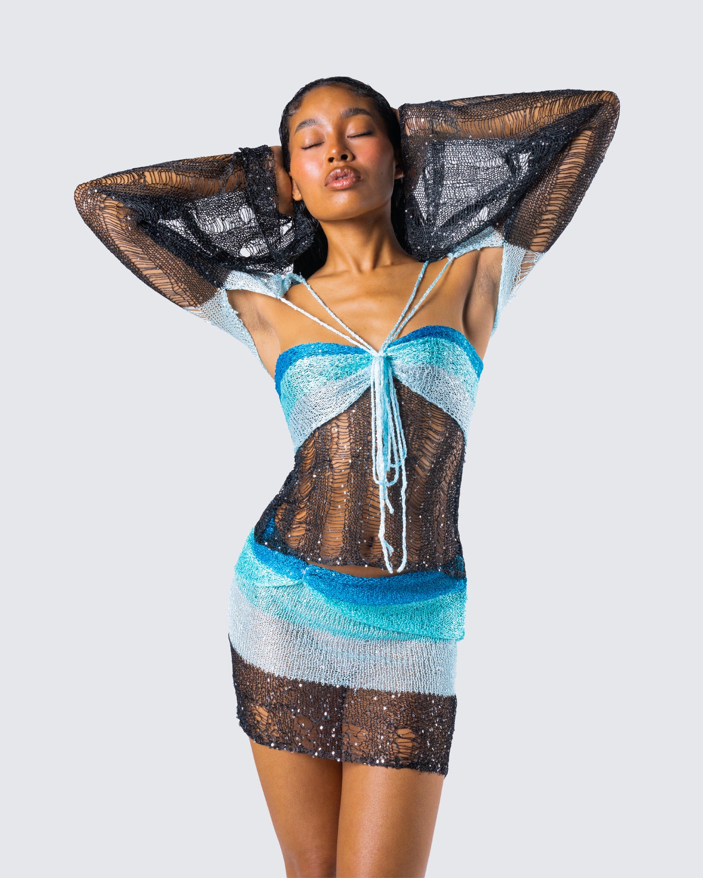 Vanessa Black Sequin Knit Set