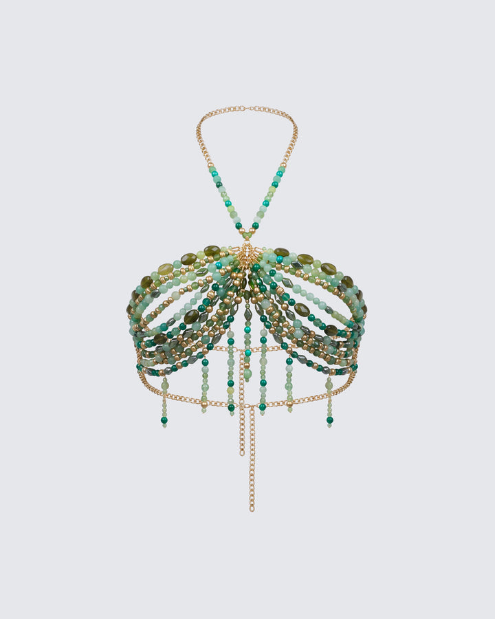 Vanna Green Beaded Bralet product front