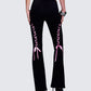 Vashti Black Ribbon Laced Sweatpants