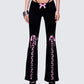 Vashti Black Ribbon Laced Sweatpants model front