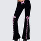 Vashti Black Ribbon Laced Sweatpants