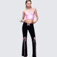 Vashti Black Ribbon Laced Sweatpants