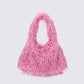 Veda Dusty Pink Ruched Hobo Bag product front