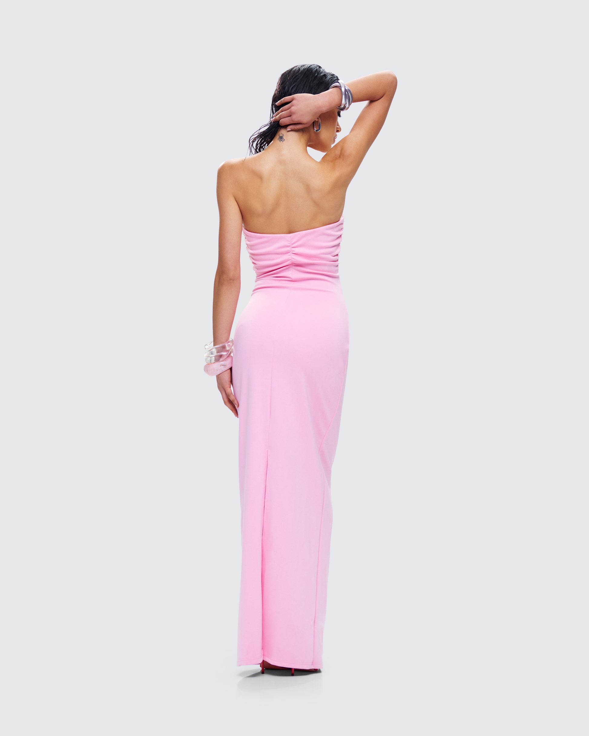 finesse pink flower dress Pink Rhinestone Mini Dress