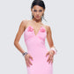 Veida Pink Flower Applique Dress