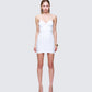 Vela White Lace Corset Mini Dress model front