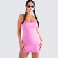 Veronica Pink Jersey Mini Dress