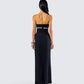 Via Black Crepe Embellished Gown