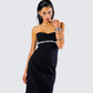 Via Black Crepe Embellished Gown