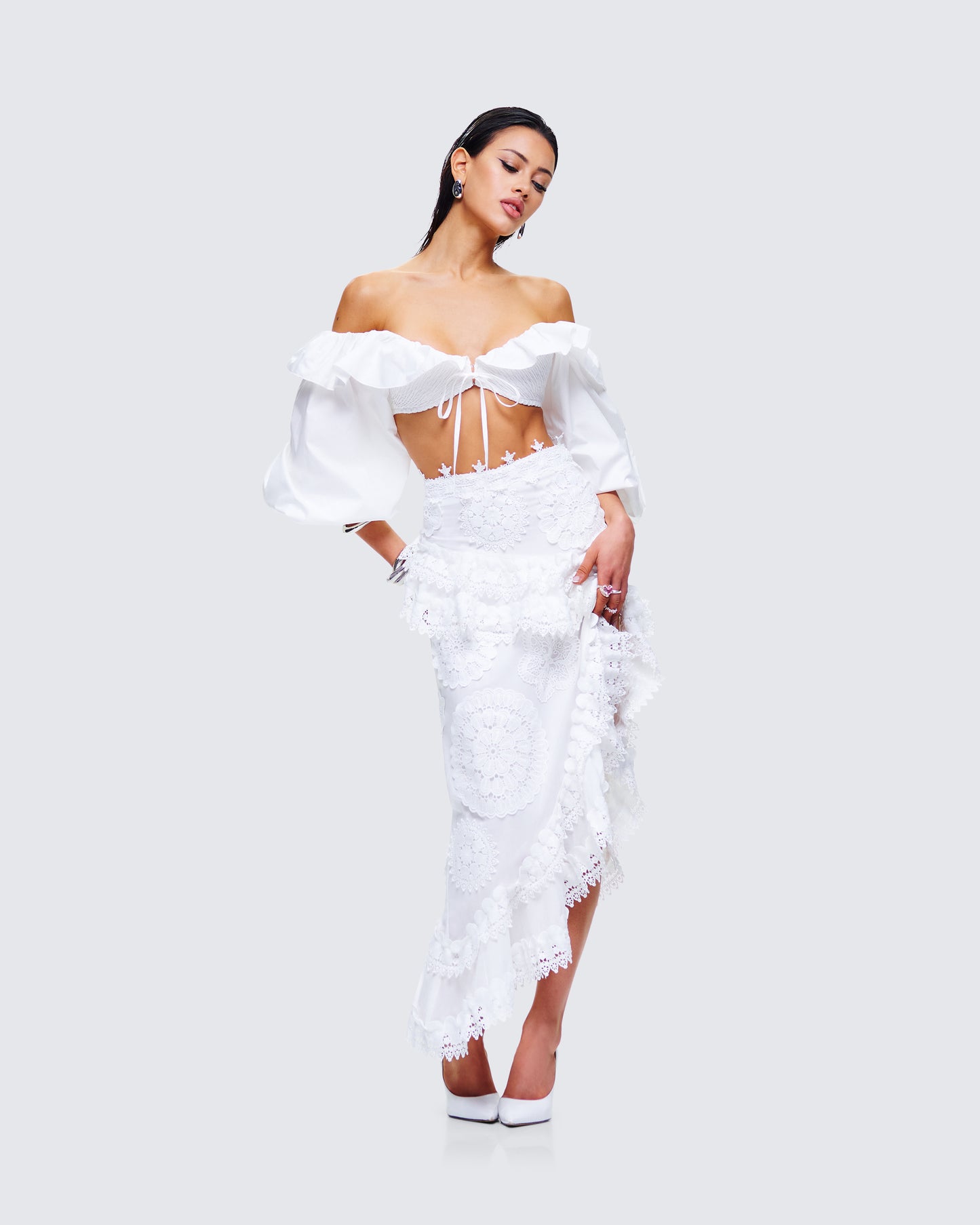 Villi White Lace Set