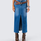 Vincent Blue Maxi Denim Skirt