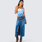 Vincent Blue Maxi Denim Skirt