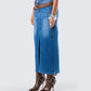 Vincent Blue Maxi Denim Skirt