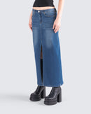 Vincent Blue Maxi Denim Skirt – FINESSE