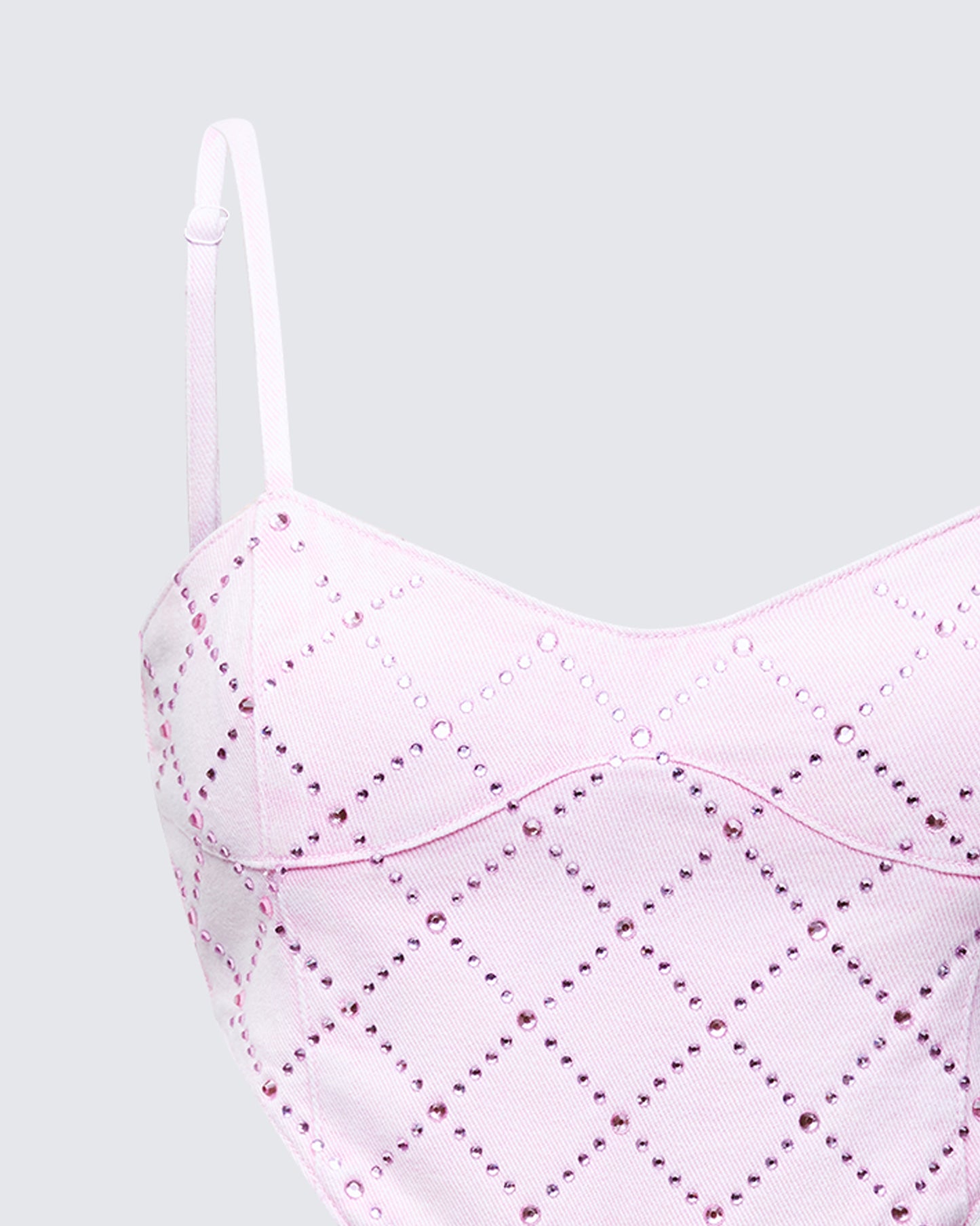 Women's pink cotton corset top alternate angle – FINESSE