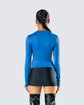Vivo Basic Nalia High Low Jersey Top - Royal Blue