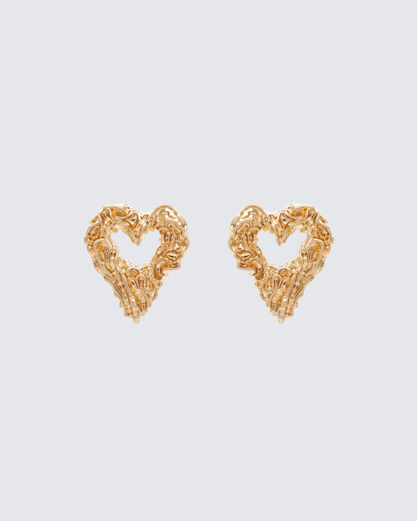 Volante Gold Molten Heart Earrings