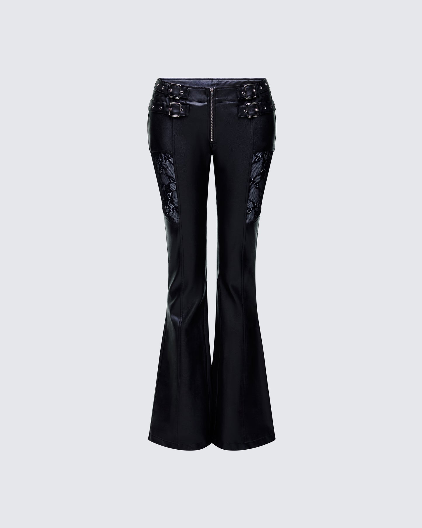 Vyra Black Vegan Leather Pants product front