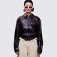 Waveney Brown Vegan Leather Jacket model front