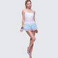 Wayan White Strappy Lace Top