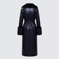 Willa Black Vegan Fur Leather Coat