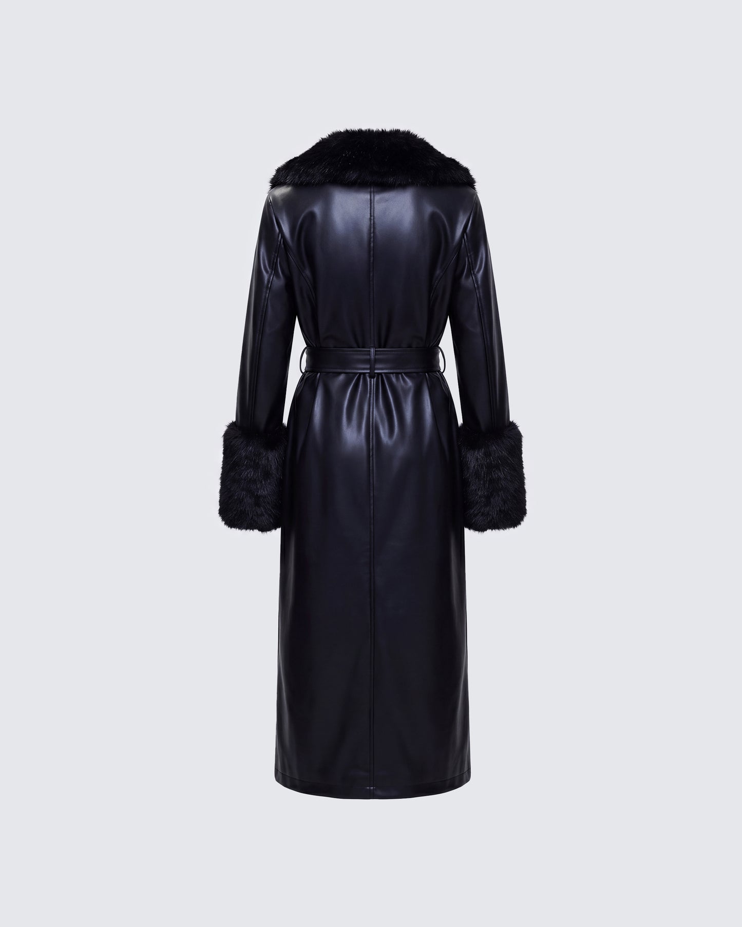 Willa Black Vegan Fur Leather Coat