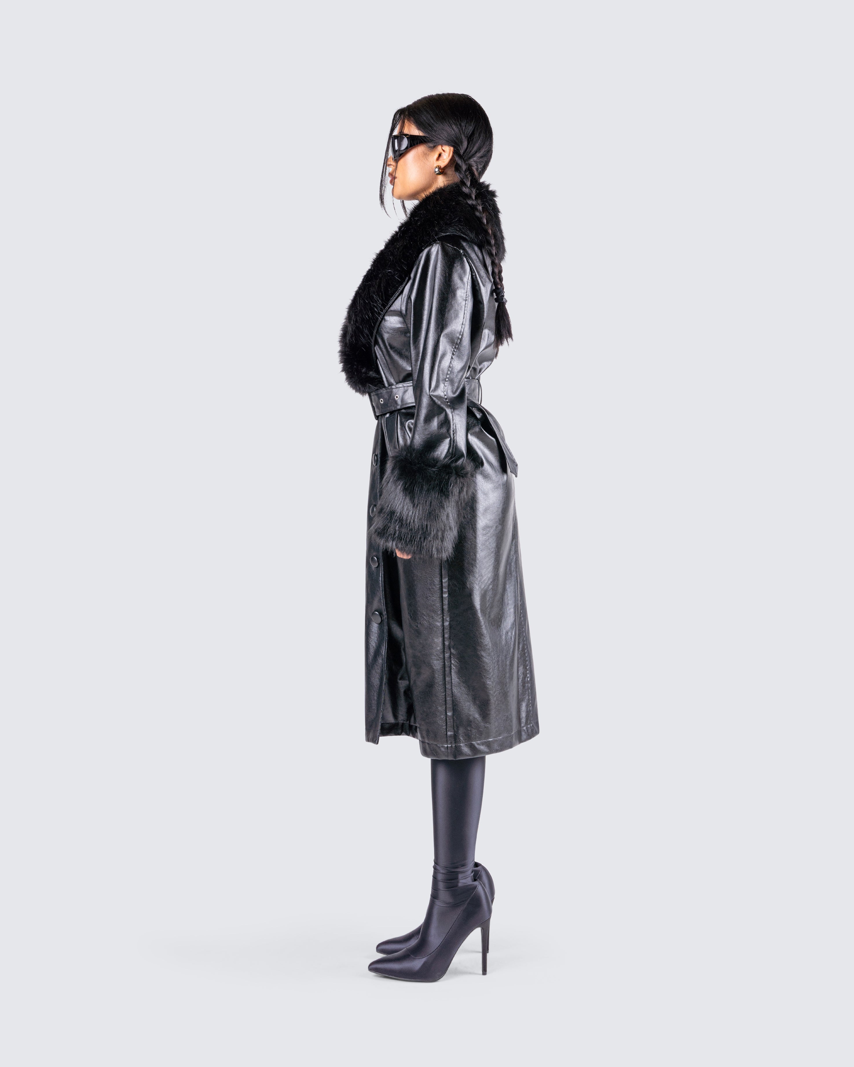 Vegan leather clearance coat