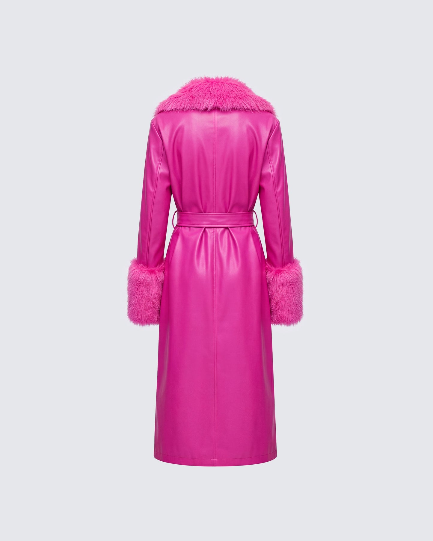 Manteau en cuir de fourrure végétalien Willa rose