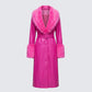 Manteau en cuir de fourrure végétalien Willa rose