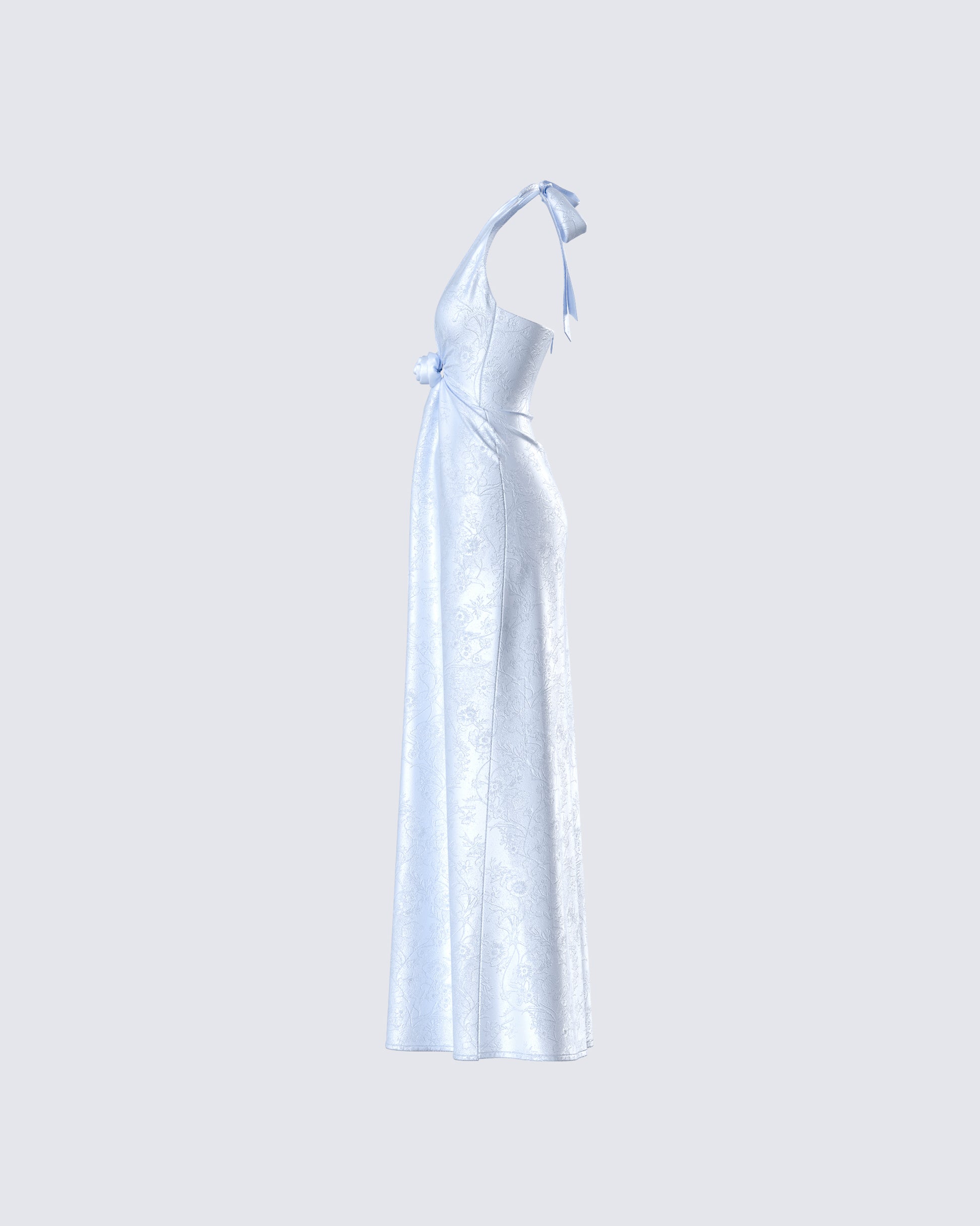 blue metallic maxi dress Blue Metallic Halter Maxi Dress