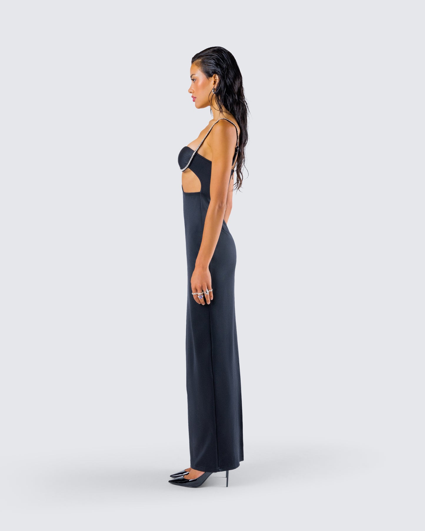 Yara Black Cut Out Maxi Dress