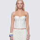 Yasmie Multi Floral Tie Detail Corset Top model front