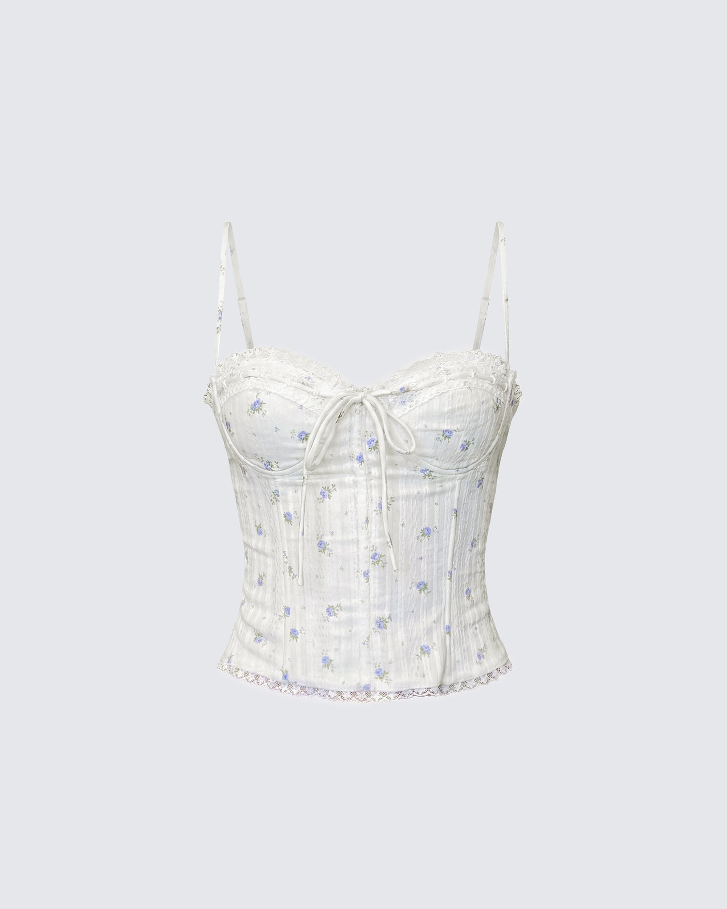 Yasmie Multi Floral Tie Detail Corset Top product front