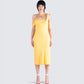 Mary Yellow Cowl Midi Dress