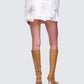 Ylva White Applique Mini Skirt