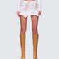 Ylva White Applique Mini Skirt model front