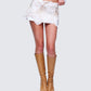 Ylva White Applique Mini Skirt