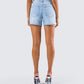 Yolande Blue Denim Cutoff Short