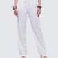 Yuma White Linen Drawstring Pants