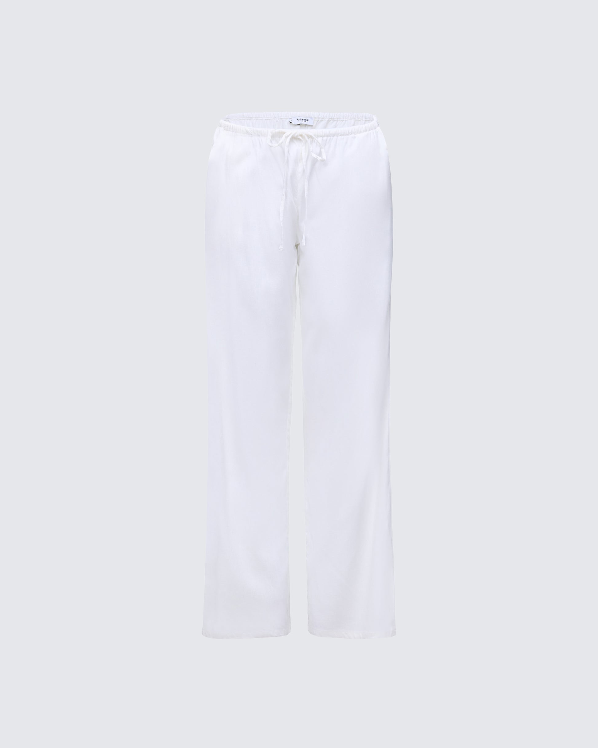 Yuma White Linen Drawstring Pants product front