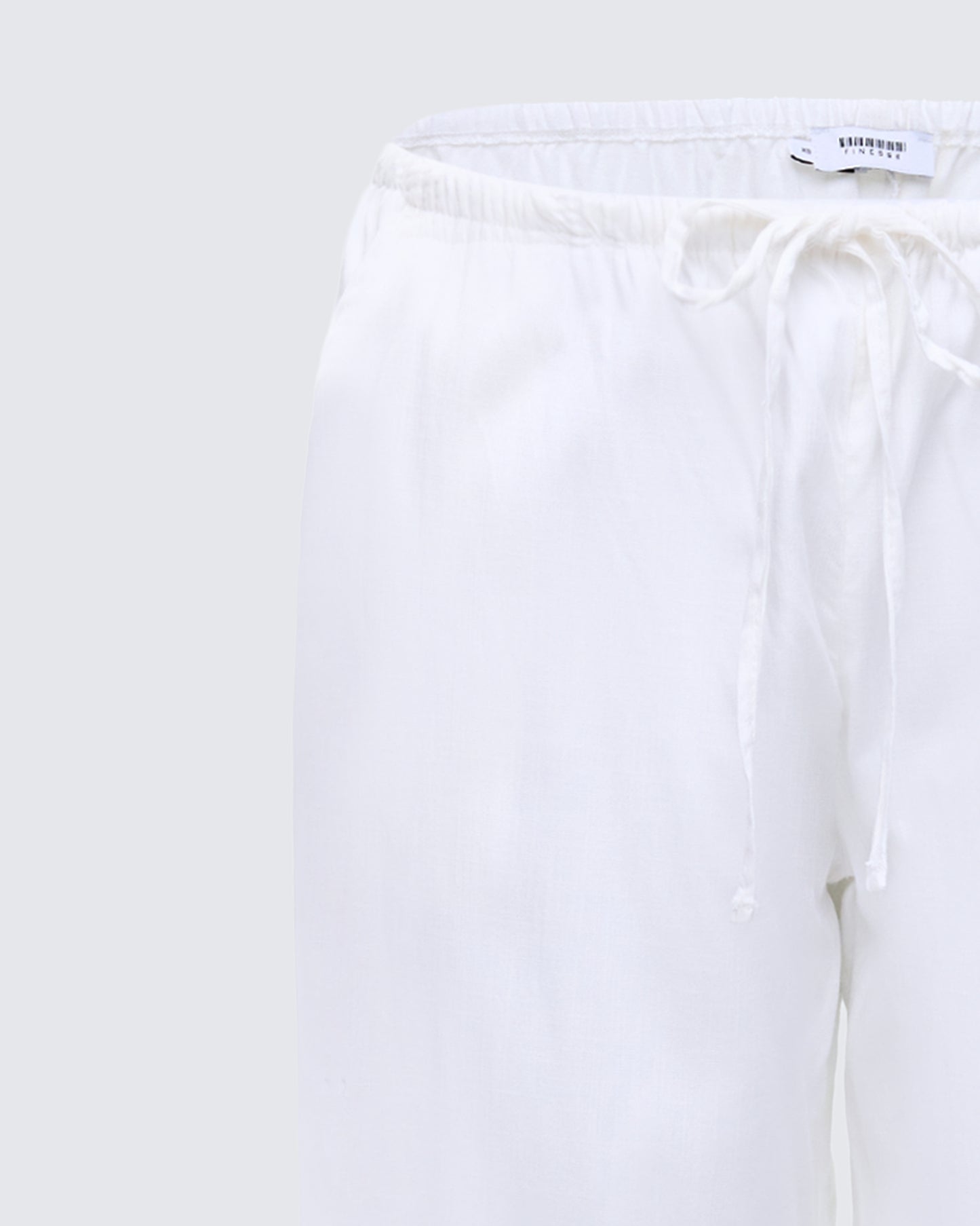 Yuma White Linen Drawstring Pants