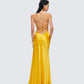 Zabel Orange Satin Maxi Dress