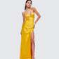 Zabel Orange Satin Maxi Dress