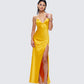 Zabel Orange Satin Maxi Dress