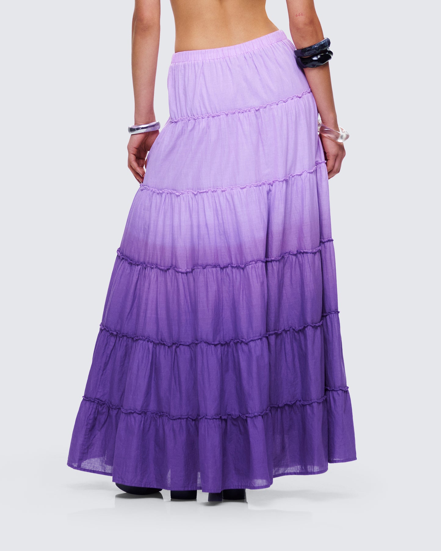 Zadie Purple Ombre Tiered Maxi Skirt