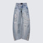 Zaid Gray Denim Sashiko Jeans product front