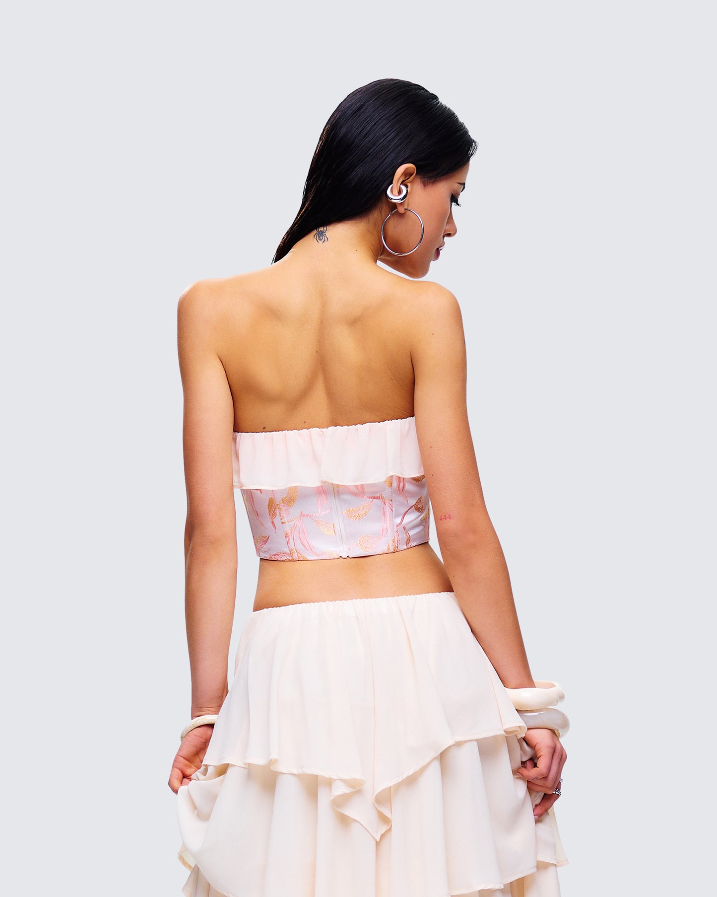 Zana Cream Ruffle Corset Top