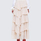 Zana Cream Tiered Ruffle Maxi Skirt