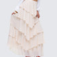 Zana Cream Tiered Ruffle Maxi Skirt